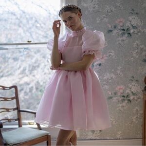 Selkie Angel Delight Royal Puff Dress in soft pink organza.